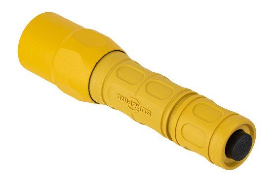 Surefire G2X Pro Dual Output Handheld Light has a mil-spec hard anodized yellow finish
